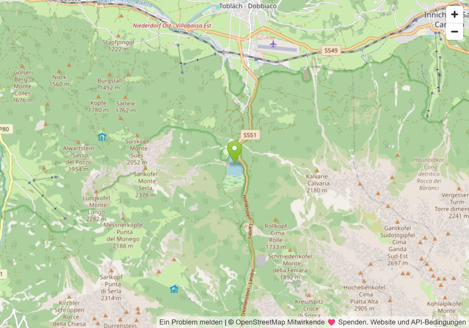 Karte Toblacher See