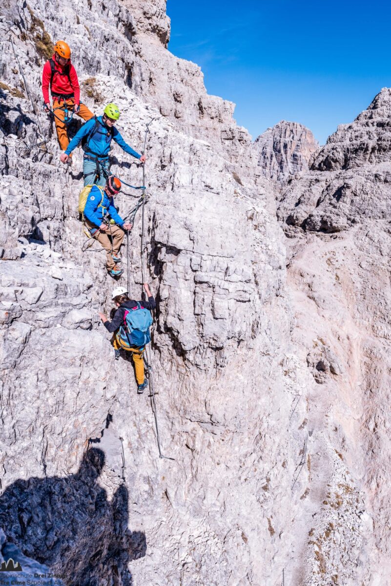 Ausgesetzte Passage am Klettersteig