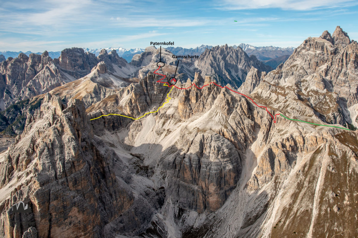 Routen-Topo Paternkofel – Innerkofler