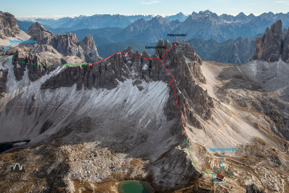 Routen-Topo Paternkofel – De Luca
