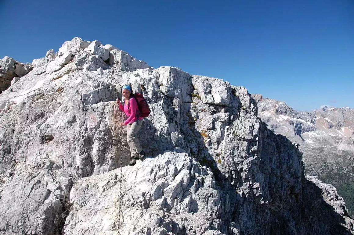 Kettengesicherte Felsstufe am Dürrenstein