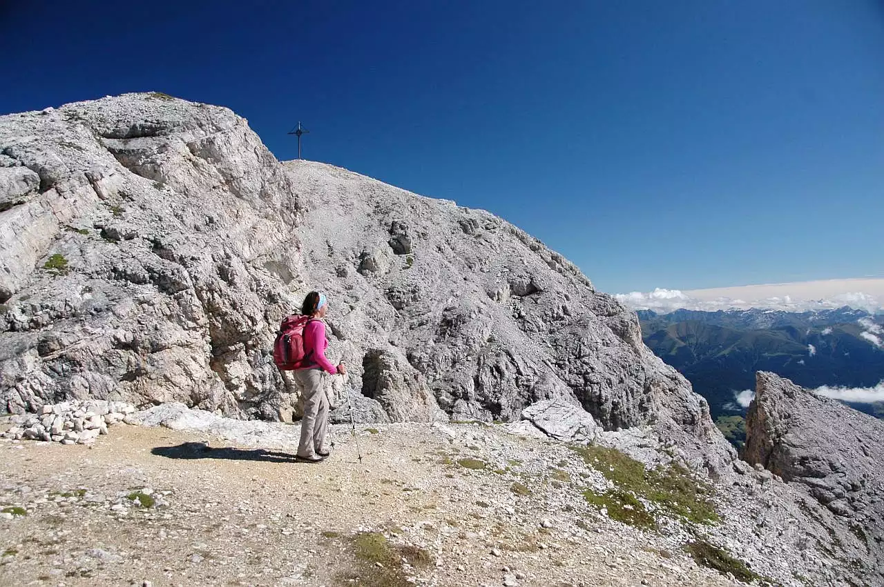 Gipfelkreuz des Dürrenstein in Sicht