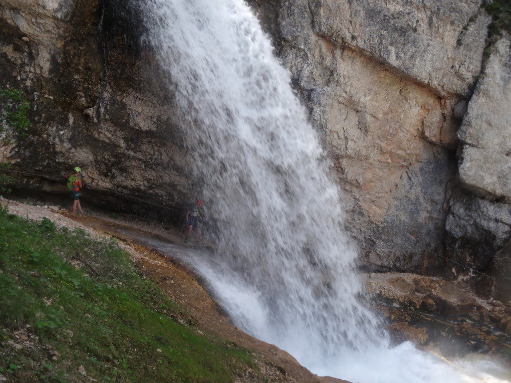 Wasserfall am Fanes-Klettersteig