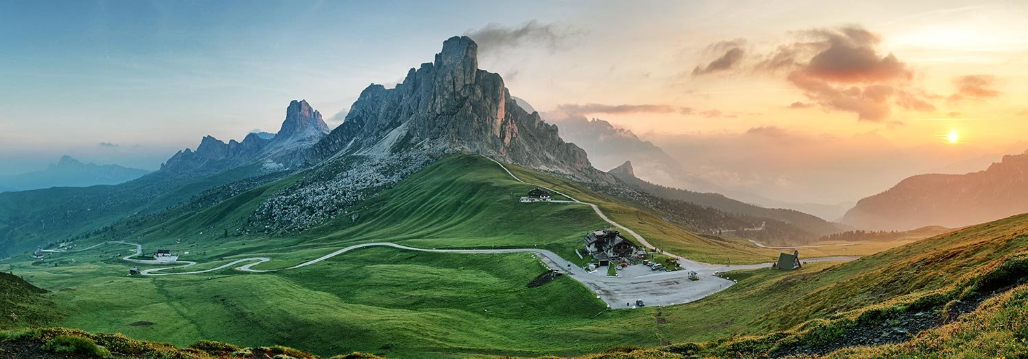 Passo di Giau im Sonnenuntergang