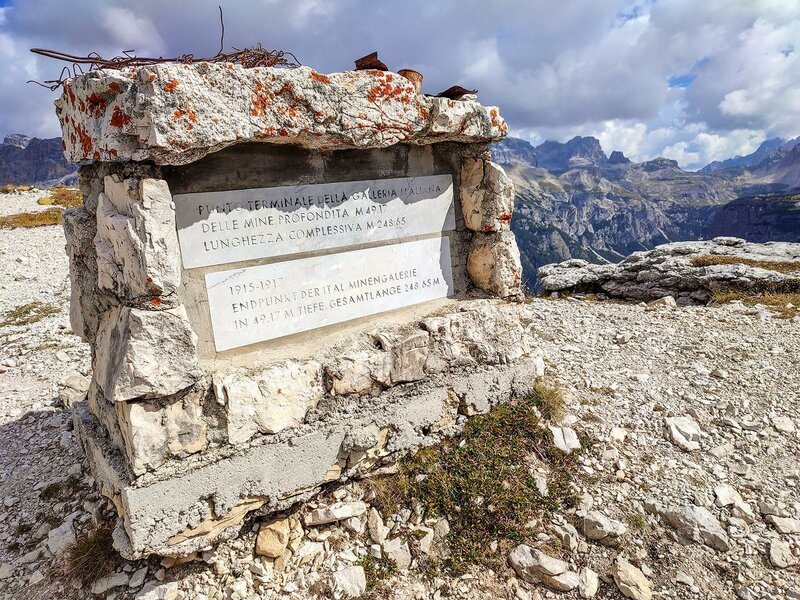 Endpunkt der Minengalerie am Monte Piana
