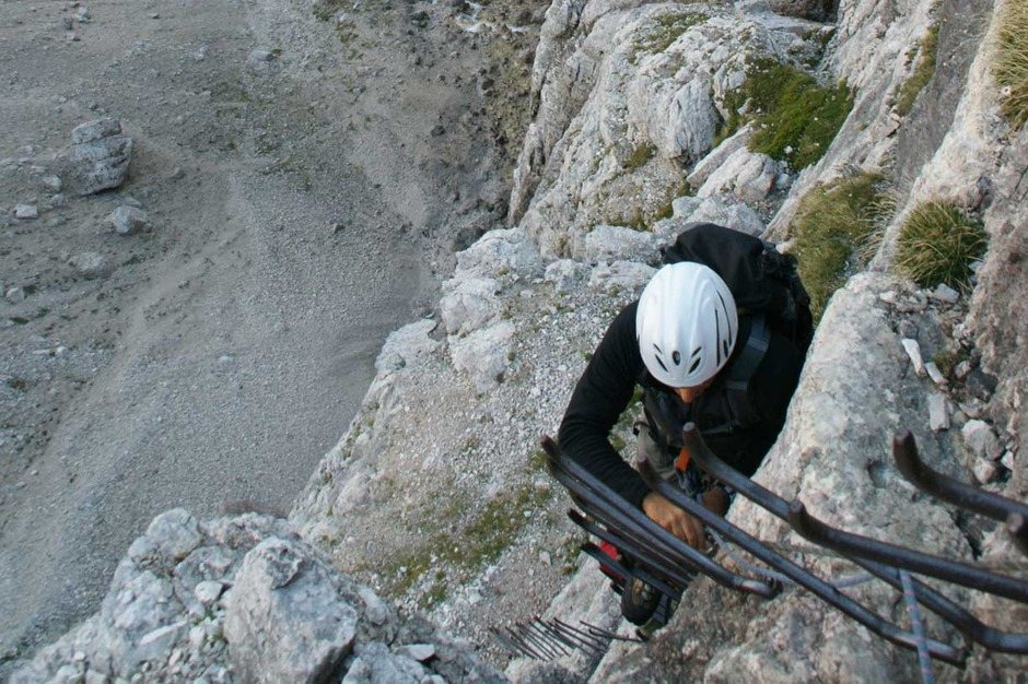 Kletterer an der Scala del Menighel