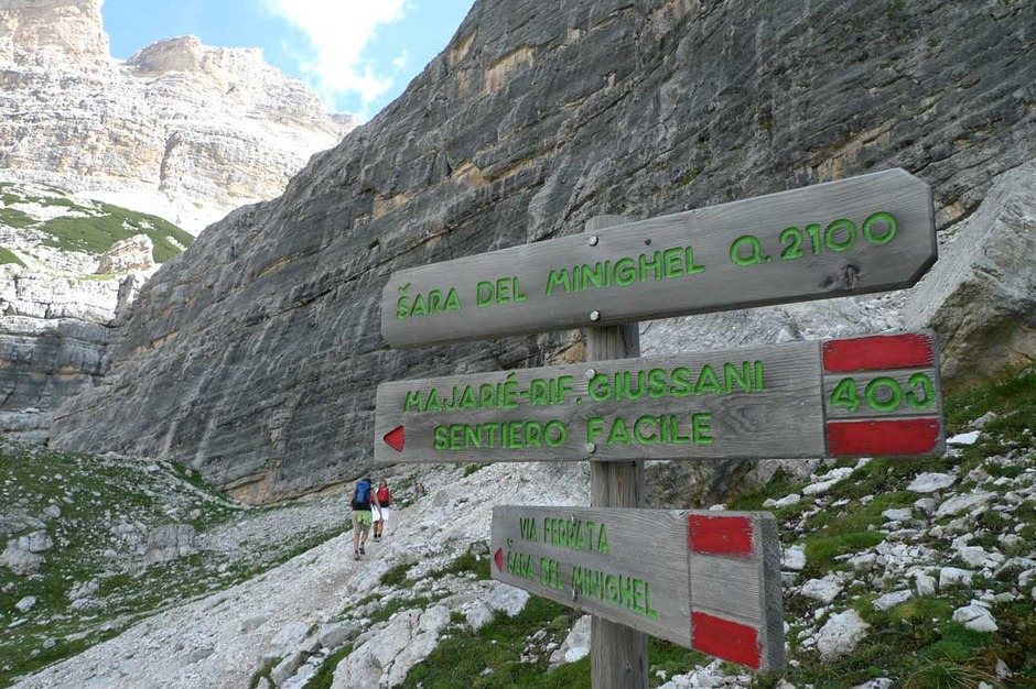 Wegschild Scala del Minighel
